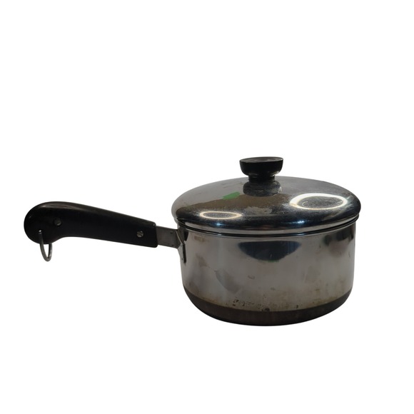 Vtg Revere Ware 1801 Saucepan Pot & Lid 1.5 Qt 6.5" USA Copper Bottom Cookware - Picture 1 of 10